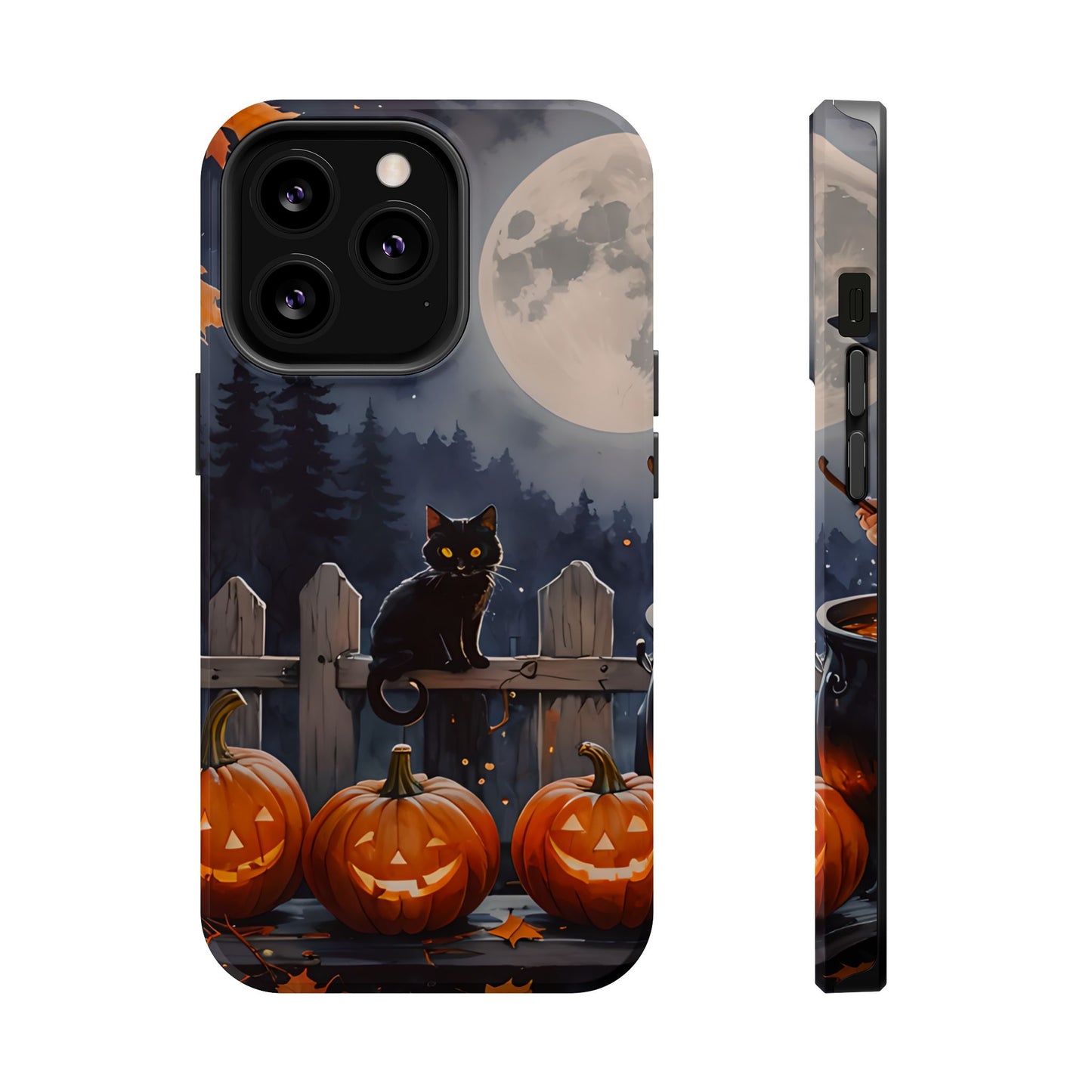 Black Cat Pumpkin Magnetic Phone Case
