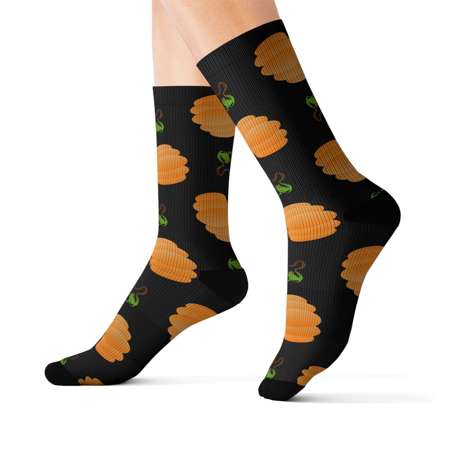 Orange Pumpkin Crew Socks