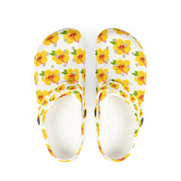 Yellow Hibiscus Clog Shoes