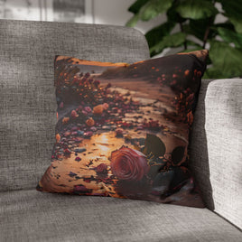 Romantic Rose Beach Sunset Pillowcase