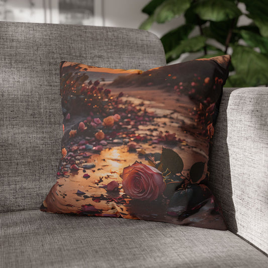 Romantic Rose Beach Sunset Pillowcase