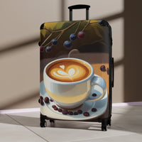 Cappuccino Love and Coffee Beans Suitcase
