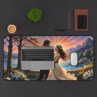 Romantic Sunset Dancing Couple Desk Mat