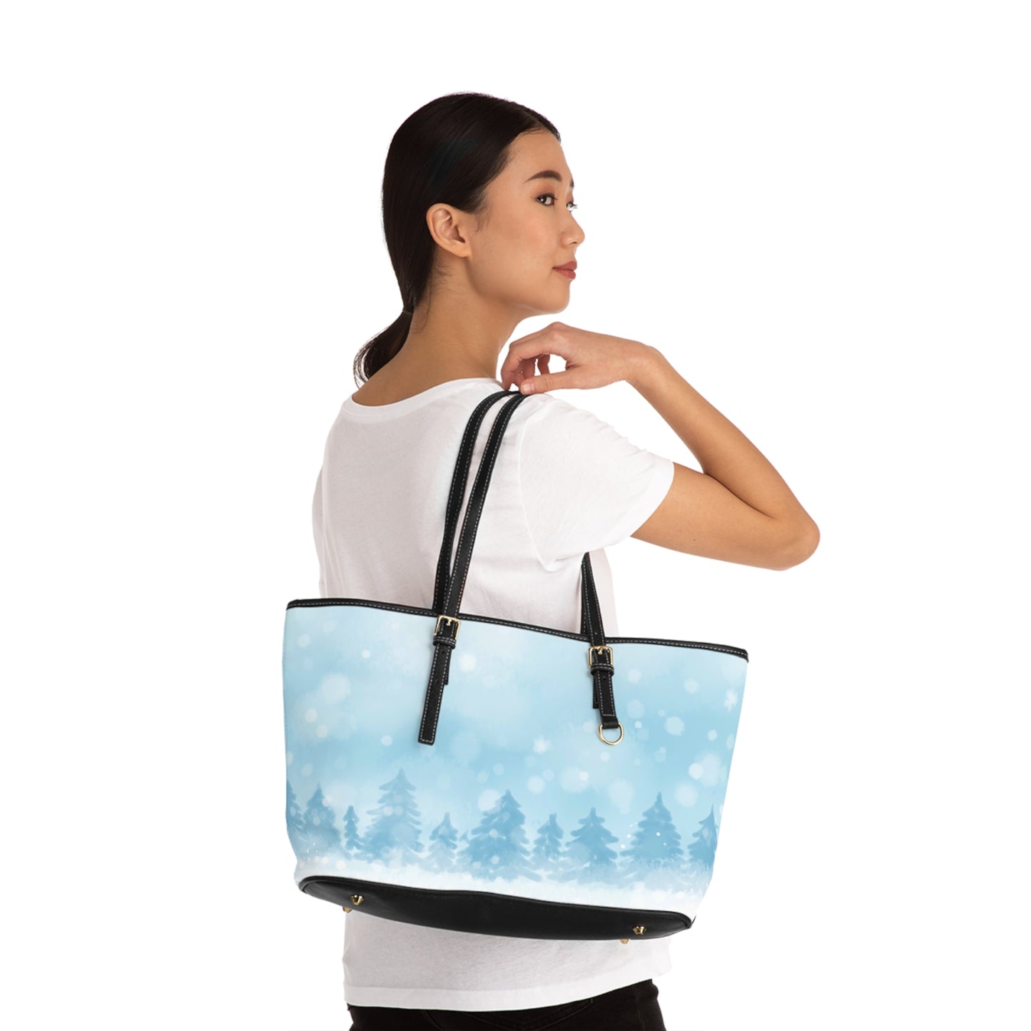 Winter Forest PU Leather Shoulder Bag