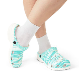 Turquoise Wave Foam Clogs