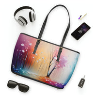 Artistic Tree Landscape PU Leather Shoulder Bag