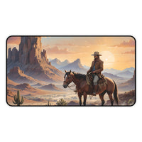 Western Cowboy Sunset Desk Mat