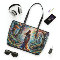 Enchanted Woodland Woman PU Leather Shoulder Bag