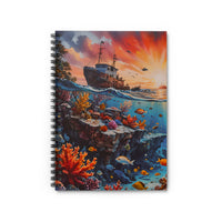 Ship & Coral Reef Ocean Dive Notebook Journal