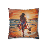 Sunset Beach Walk Pillowcase