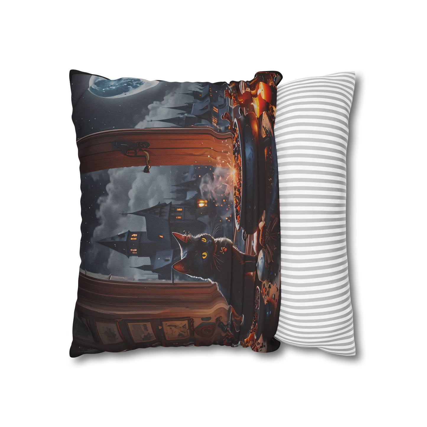 Black Cat Cauldron Pillow Cover