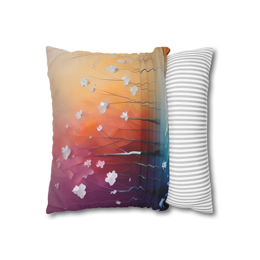 Minimalist Art Field of Flowers Pillow Cover