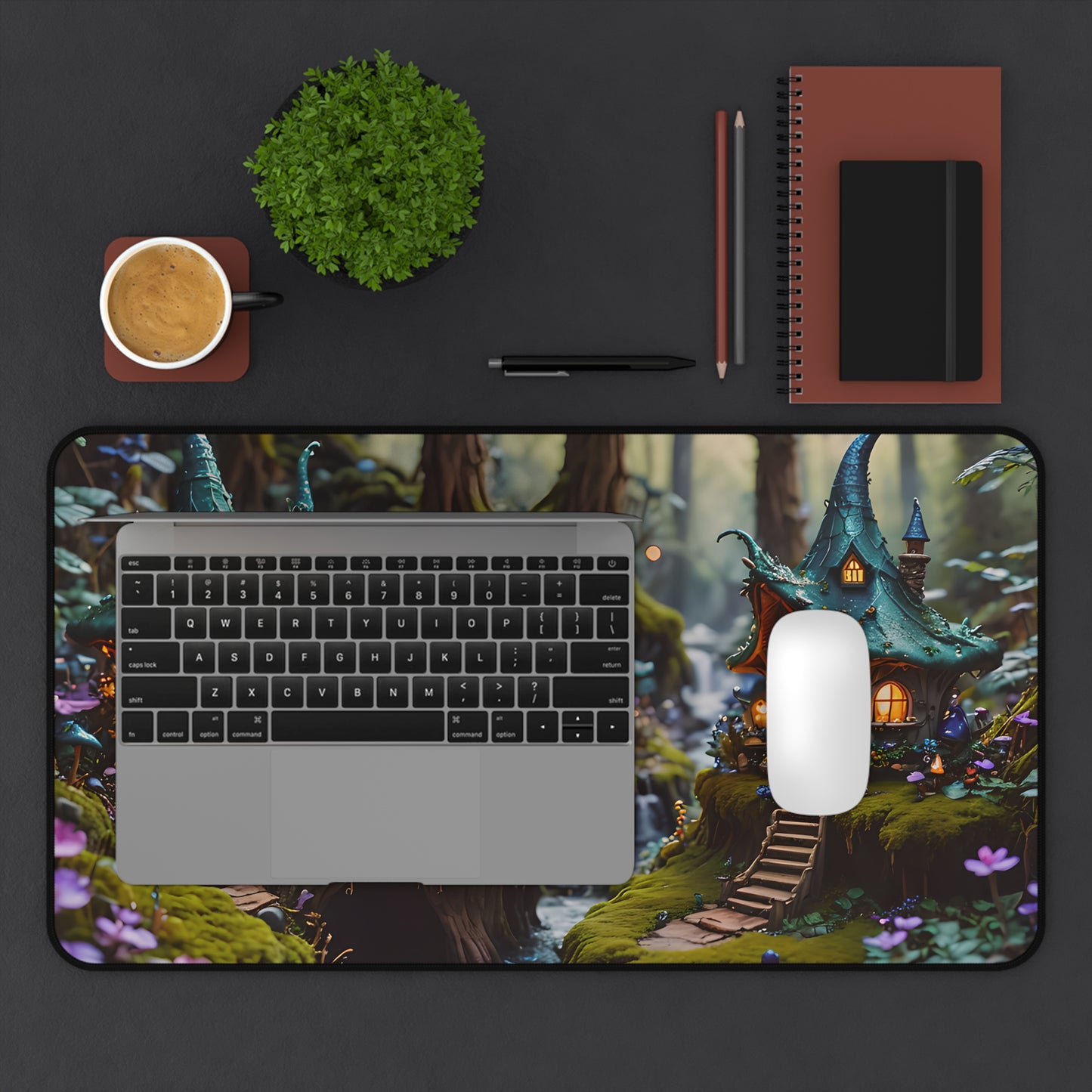 Enchanted Forest Village Desk Mat