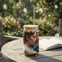 Artist Painting Portrait Sipper Glass