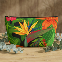 Bird of Paradise & Plumeria Accessory Pouch