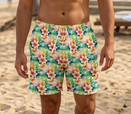 Tropical Hibiscus Swim Trunks