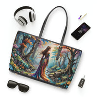 Enchanted Woodland Woman PU Leather Shoulder Bag