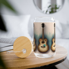 Retro Acoustic Guitar Sipper Glass