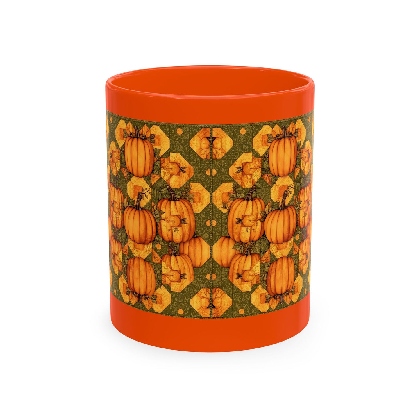 Pumpkin Quilt Patch Ceramic Mug