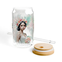 Tropical Floral Bride Sipper Glass