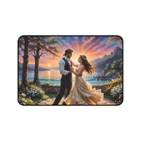 Romantic Sunset Dancing Couple Desk Mat