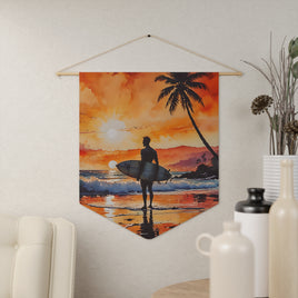 Surfer at Sunset Pennant Wall Decor