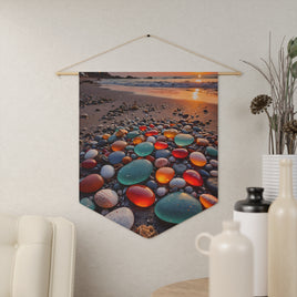 Colorful Sea Glass Beach Pennant Wall Decor