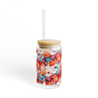 Watercolor Fall Leaves Sipper Glass