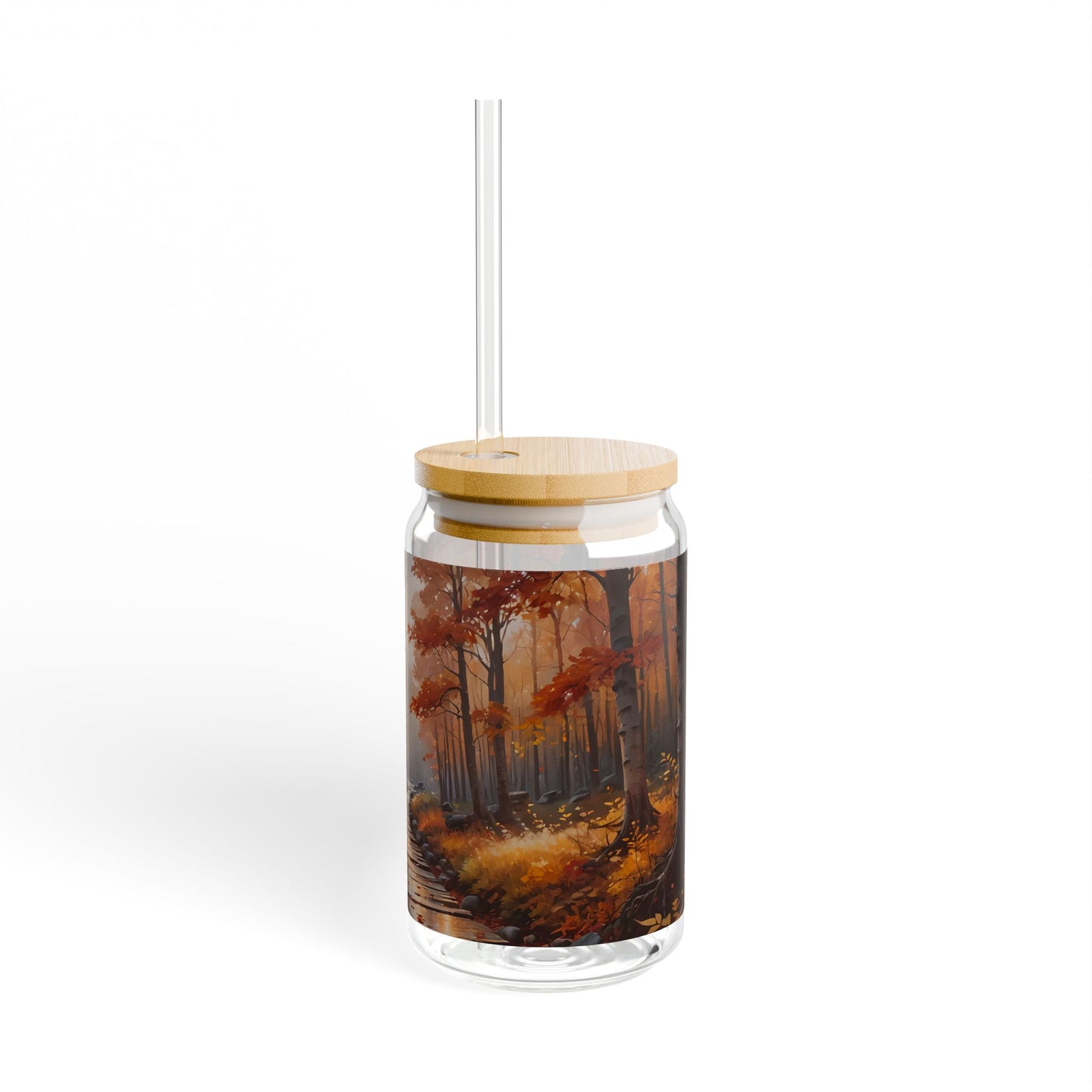 Fall Forest Path Sipper Glass