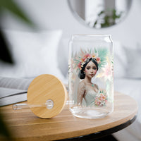 Tropical Floral Bride Sipper Glass