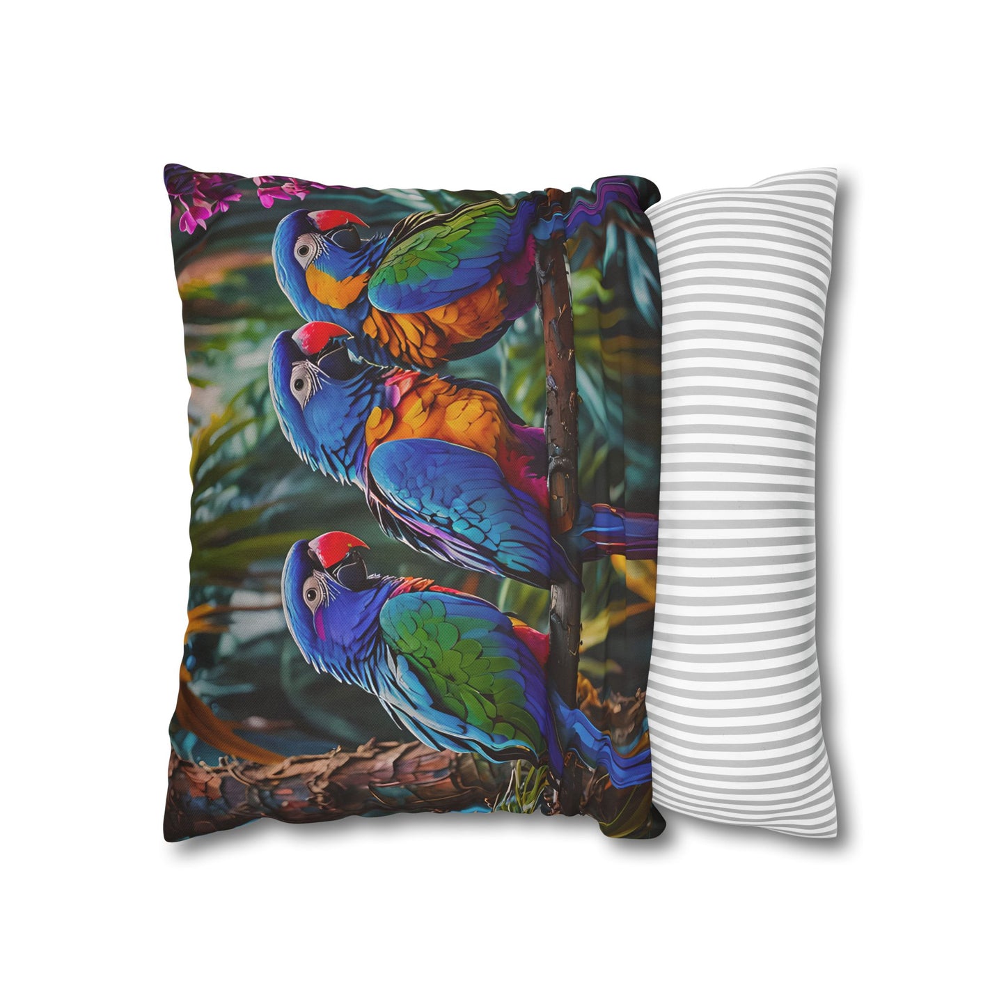 Tropical Parrots Decorative Pillowcase
