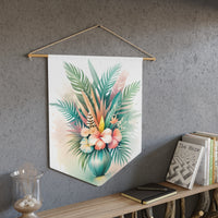 Tropical Floral and Leaves Bouquet Pennant