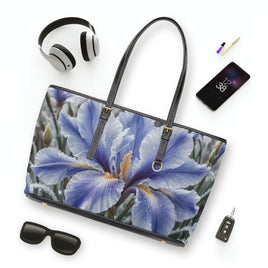 Floral Iris PU Leather Shoulder Bag