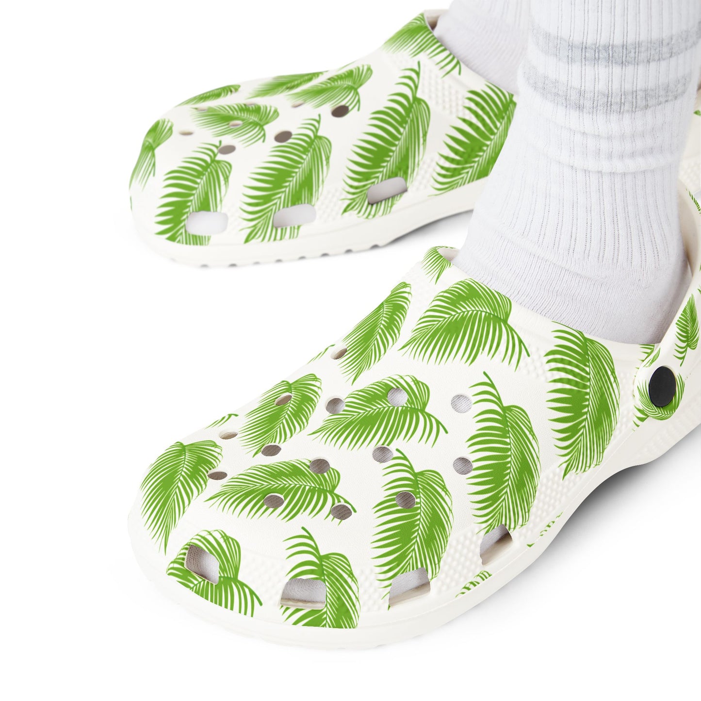 Tropical Palm Leaf Clogs