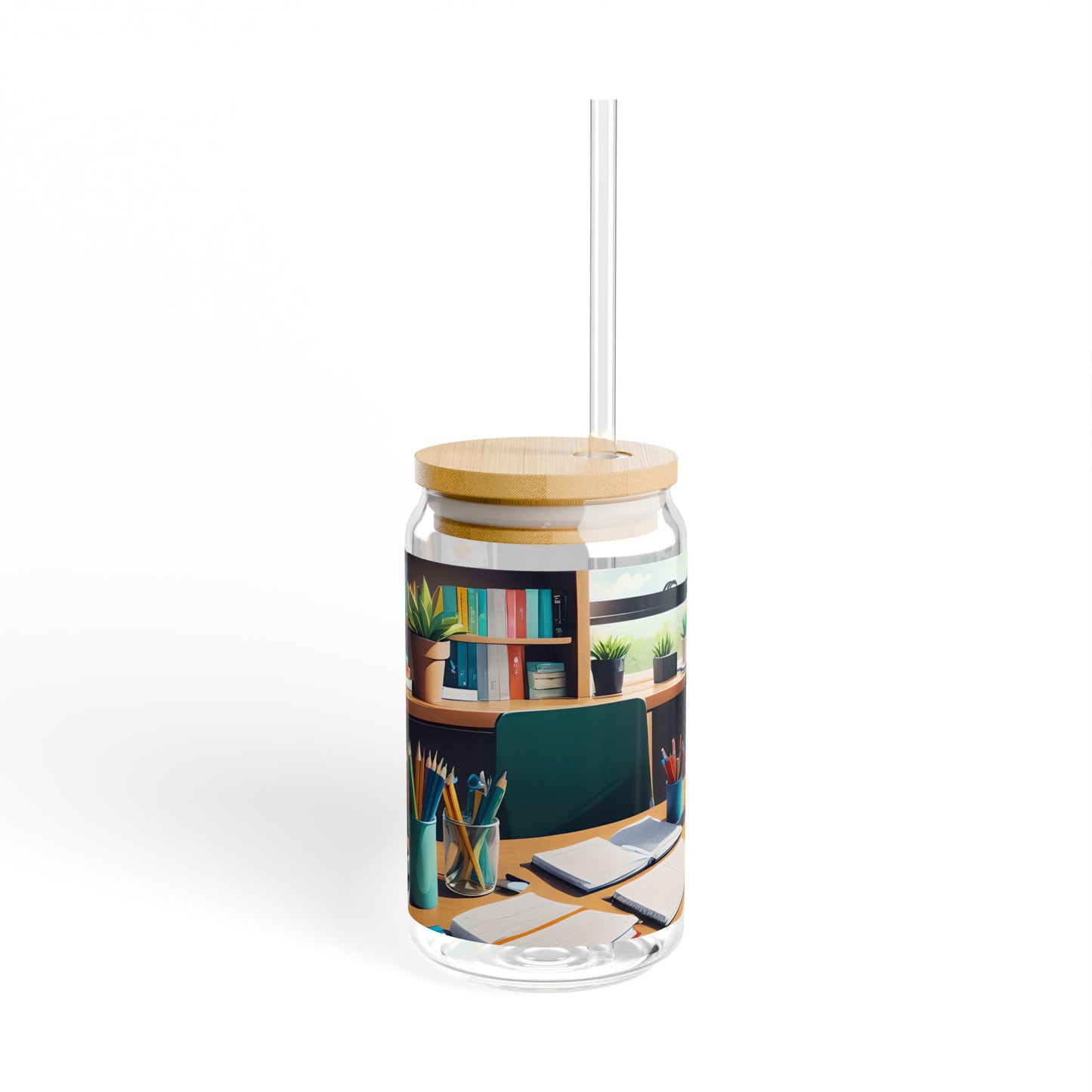 Cozy Teachers Study Desk Sipper Glass