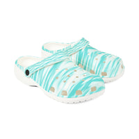 Turquoise Wave Foam Clogs
