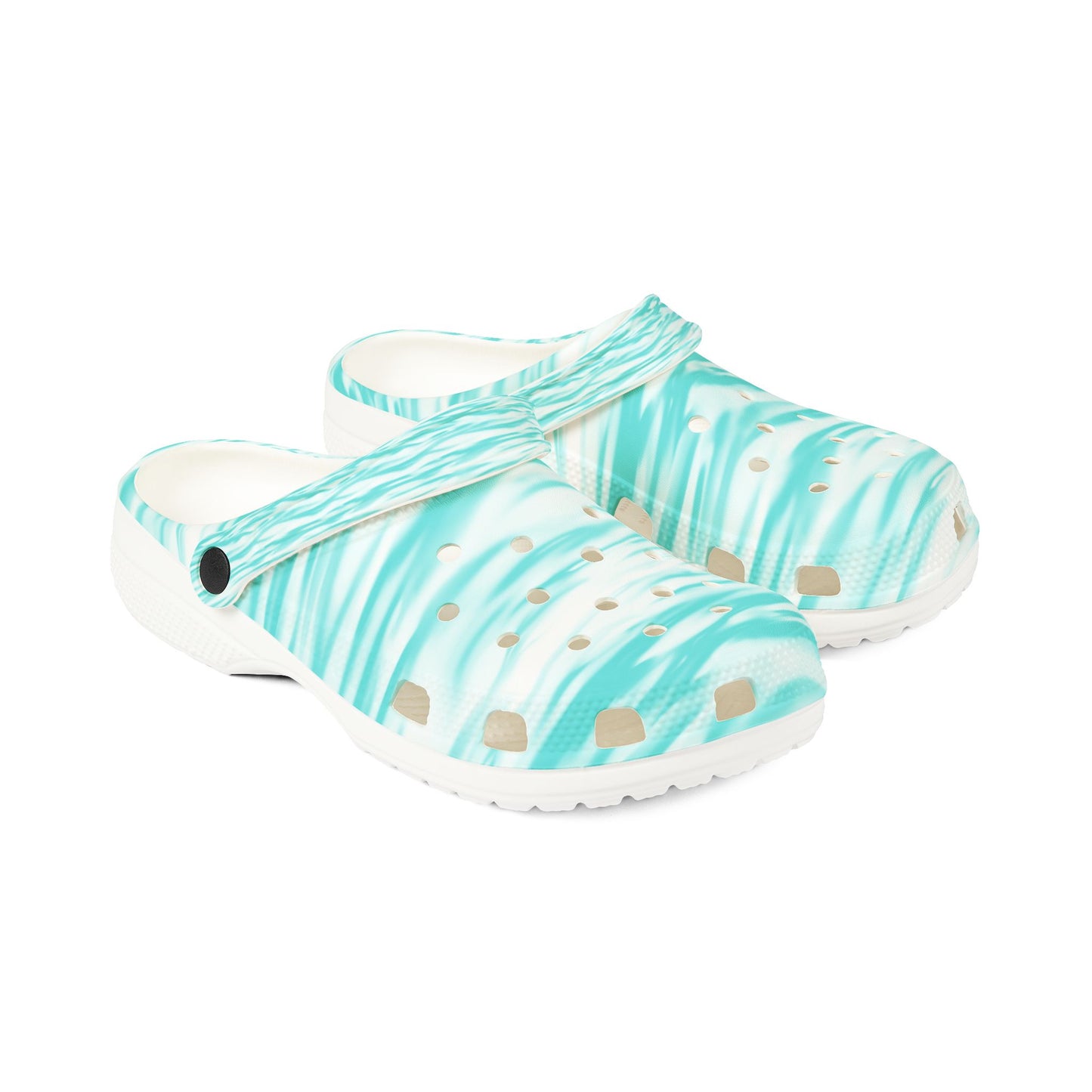 Turquoise Wave Foam Clogs