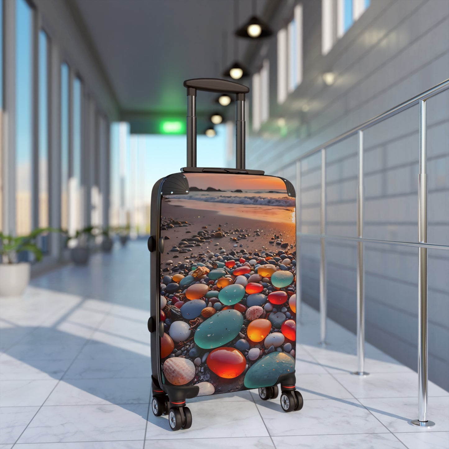 Colorful Sea Glass Cabin Suitcase