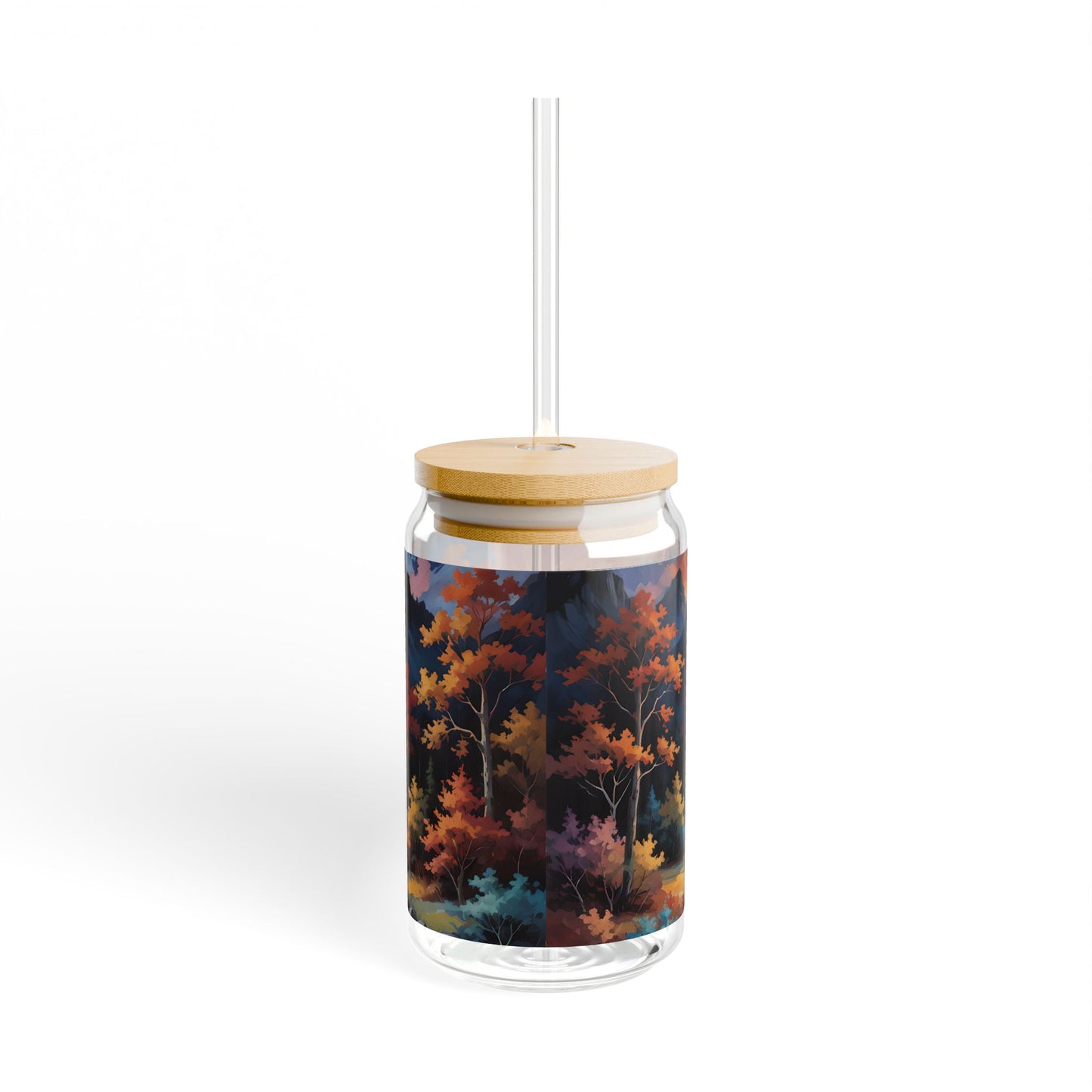 Autumn Mountain Sunset Sipper Glass