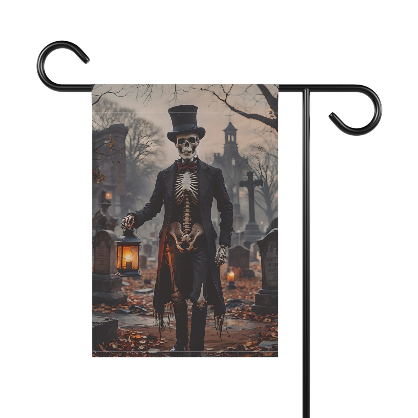 Graveyard Skeleton Gentleman Garden Flag