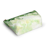 Green Botanical Accessory Pouch