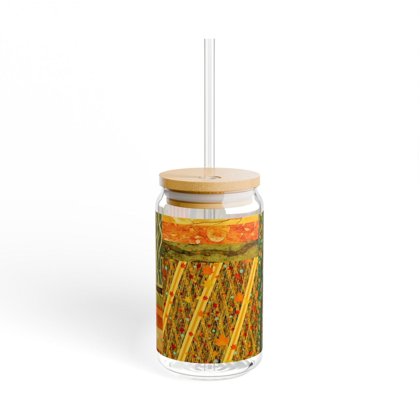 Autumn Abstract Pattern Sipper Glass