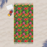Tropical Bird of Paradise Flower Beach Towel