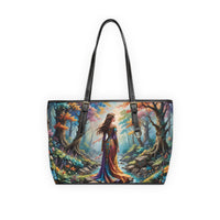 Enchanted Woodland Woman PU Leather Shoulder Bag