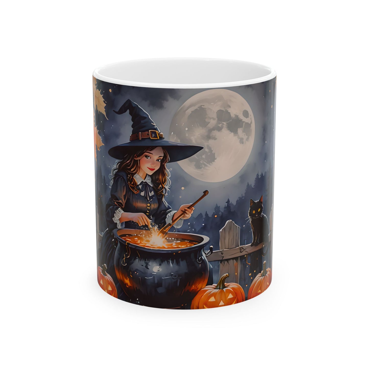 Cute Witch Stirring Cauldron Mug