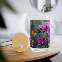 Wild Orchids & Butterfly Sipper Glass