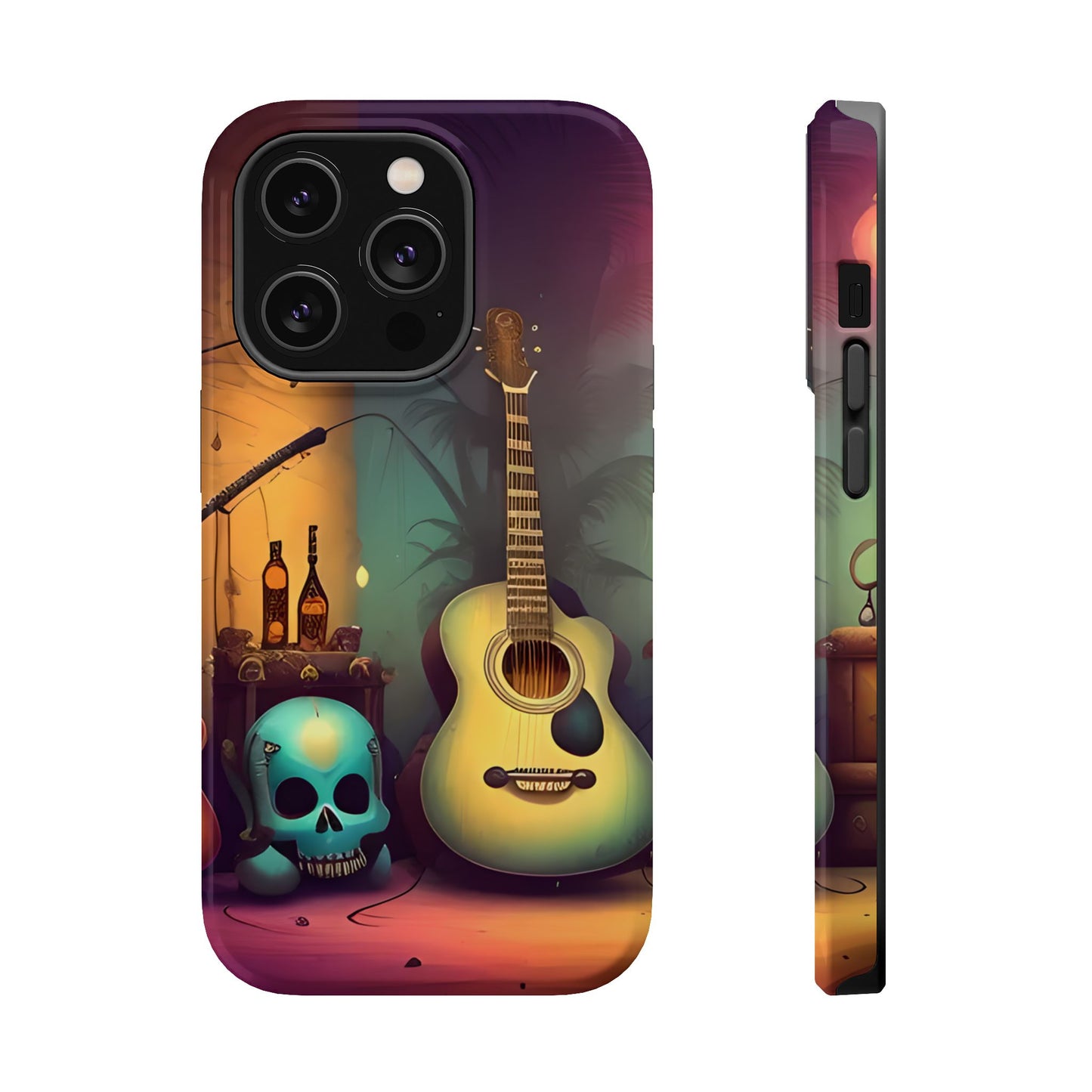 Acoustic Guitar & Skull Magnetic Phone Case