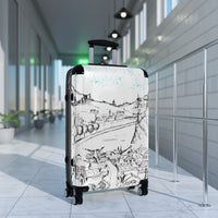 Starry Night Village Sketch Suitcase