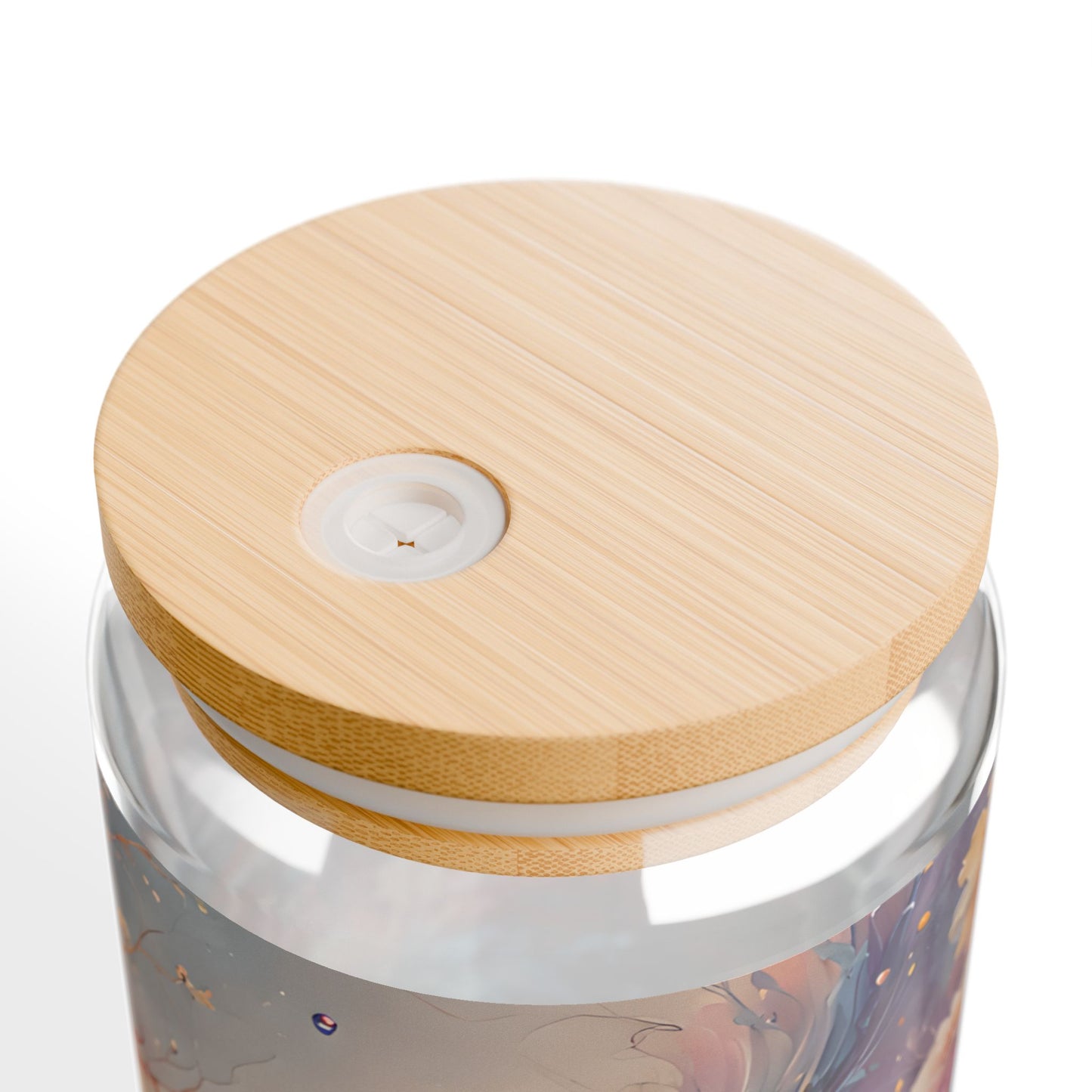 Abstract Floral Swirl Sipper Glass