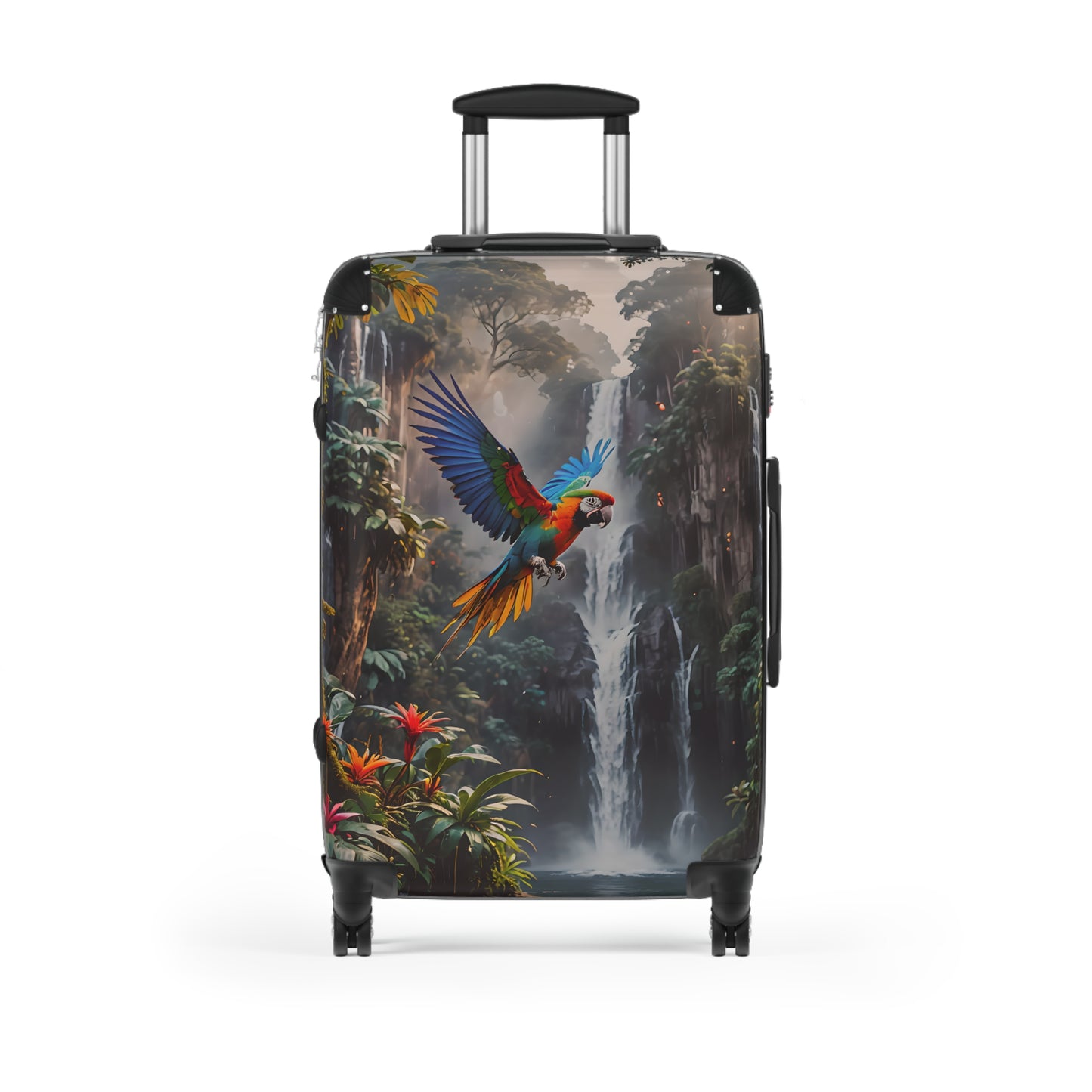 Tropical Waterfall Parrot Cabin Suitcase